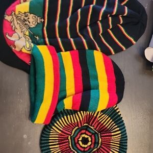 Colorful Striped Knit Beanies